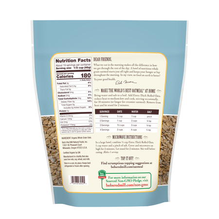 Bobs Red Mill Natural Foods Bob's Red Mill Organic Extra Thick Rolled Oats 32 oz. Bag, PK4 6050S324